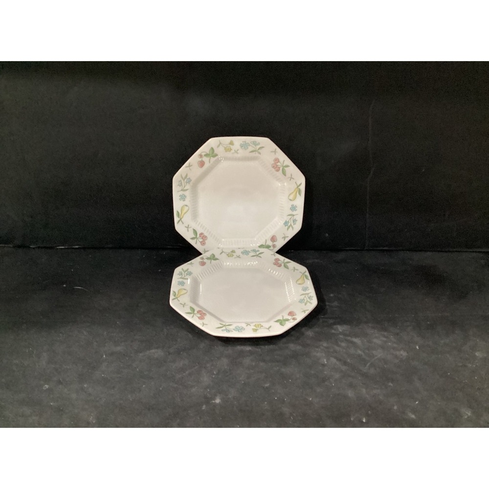 Independence Ironstone OLD ORCHARD 2 Bread Plates  Vintage Japan *